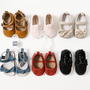 Huge lot of 6 baby girls shoes! 3-6 months